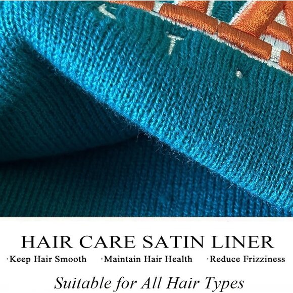 Women's Orange & Green Soft Knit Winter Hat For Cold Weather Beanie Toque Hat - Picture 3 of 5